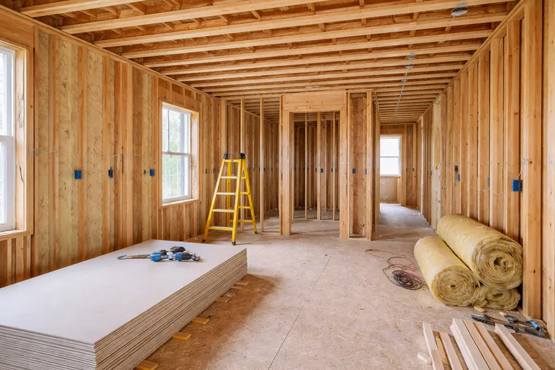First fix timber stud walls and framing